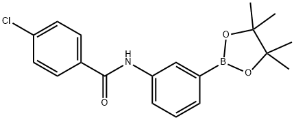 3-(对氯苯甲酰氨基)苯硼酸频哪醇酯 结构式