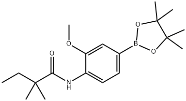 3-甲氧基-4-(3,3-二甲基丁酰胺基)苯硼酸频哪醇酯 结构式