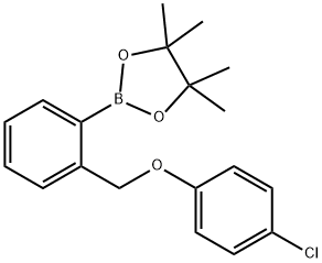 2-(4-氯苯氧基甲基)苯基硼酸频哪醇酯 结构式