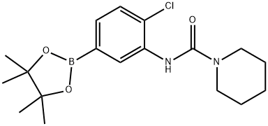 4-氯-3-(哌啶-1-基甲酰胺基)苯硼酸频哪醇酯 结构式