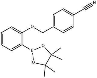 4-[2-(4,4,5,5-四甲基-[1,3,2]二氧杂硼环戊烷-2-基)-苯氧基甲基]-苯腈 结构式