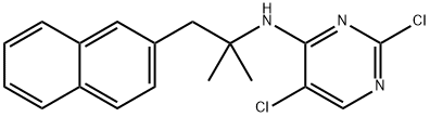 2,5-dichloro-N-(2-(naphthalen-2-yl)propan-2-yl)pyrimidin-4-amine 结构式