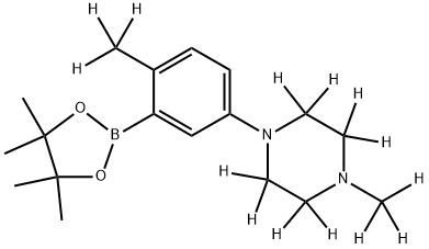 1-(methyl-d3)-4-(4-(methyl-d3)-3-(4,4,5,5-tetramethyl-1,3,2-dioxaborolan-2-yl)phenyl)piperazine-2,2,3,3,5,5,6,6-d8 结构式