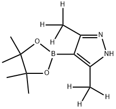 3,5-bis(methyl-d3)-4-(4,4,5,5-tetramethyl-1,3,2-dioxaborolan-2-yl)-1H-pyrazole 结构式