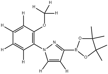 1-(2-(methoxy-d3)phenyl-3,4,5,6-d4)-3-(4,4,5,5-tetramethyl-1,3,2-dioxaborolan-2-yl)-1H-pyrazole-4,5-d2 结构式
