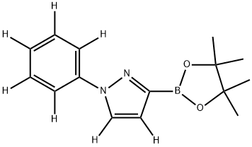 1-(phenyl-d5)-3-(4,4,5,5-tetramethyl-1,3,2-dioxaborolan-2-yl)-1H-pyrazole-4,5-d2 结构式