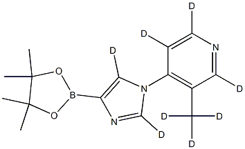 3-(methyl-d3)-4-(4-(4,4,5,5-tetramethyl-1,3,2-dioxaborolan-2-yl)-1H-imidazol-1-yl-2,5-d2)pyridine-2,5,6-d3 结构式