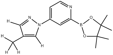 4-(4-(methyl-d3)-1H-pyrazol-1-yl-3,5-d2)-2-(4,4,5,5-tetramethyl-1,3,2-dioxaborolan-2-yl)pyridine 结构式