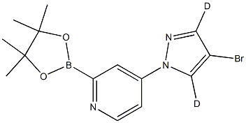 4-(4-bromo-1H-pyrazol-1-yl-3,5-d2)-2-(4,4,5,5-tetramethyl-1,3,2-dioxaborolan-2-yl)pyridine 结构式