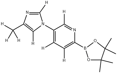 5-(4-(methyl-d3)-1H-imidazol-1-yl-2,5-d2)-2-(4,4,5,5-tetramethyl-1,3,2-dioxaborolan-2-yl)pyridine-3,4,6-d3 结构式