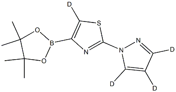 2-(1H-pyrazol-1-yl-d3)-4-(4,4,5,5-tetramethyl-1,3,2-dioxaborolan-2-yl)thiazole-5-d 结构式