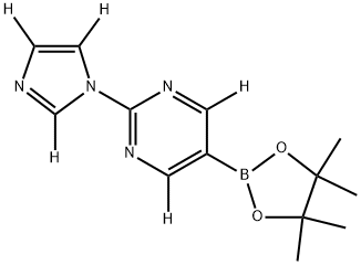 2-(1H-imidazol-1-yl-d3)-5-(4,4,5,5-tetramethyl-1,3,2-dioxaborolan-2-yl)pyrimidine-4,6-d2 结构式