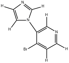 4-bromo-3-(1H-imidazol-1-yl-d3)pyridine-2,5,6-d3 结构式