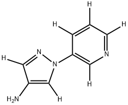 1-(pyridin-3-yl-d4)-1H-pyrazol-3,5-d2-4-amine 结构式