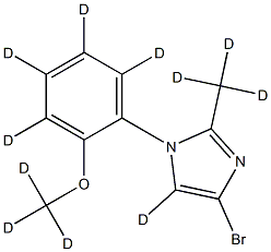 4-bromo-1-(2-(methoxy-d3)phenyl-3,4,5,6-d4)-2-(methyl-d3)-1H-imidazole-5-d 结构式