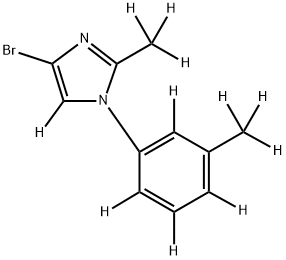 4-bromo-2-(methyl-d3)-1-(3-(methyl-d3)phenyl-2,4,5,6-d4)-1H-imidazole-5-d 结构式