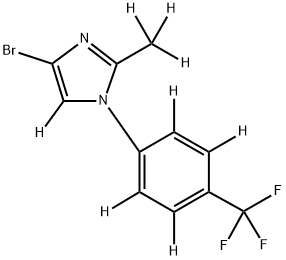 4-bromo-2-(methyl-d3)-1-(4-(trifluoromethyl)phenyl-2,3,5,6-d4)-1H-imidazole-5-d 结构式