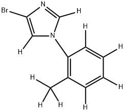 4-bromo-1-(2-(methyl-d3)phenyl-3,4,5,6-d4)-1H-imidazole-2,5-d2 结构式