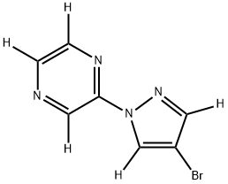 2-(4-bromo-1H-pyrazol-1-yl-3,5-d2)pyrazine-3,5,6-d3 结构式