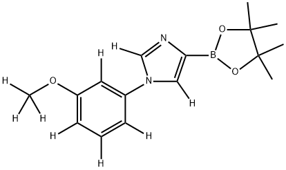 1-(3-(methoxy-d3)phenyl-2,4,5,6-d4)-4-(4,4,5,5-tetramethyl-1,3,2-dioxaborolan-2-yl)-1H-imidazole-2,5-d2 结构式