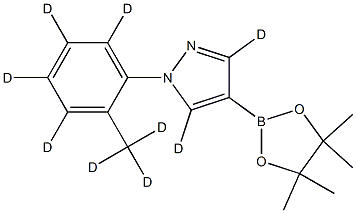 1-(2-(methyl-d3)phenyl-3,4,5,6-d4)-4-(4,4,5,5-tetramethyl-1,3,2-dioxaborolan-2-yl)-1H-pyrazole-3,5-d2 结构式