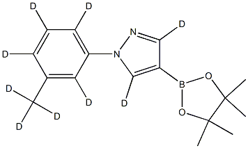 1-(3-(methyl-d3)phenyl-2,4,5,6-d4)-4-(4,4,5,5-tetramethyl-1,3,2-dioxaborolan-2-yl)-1H-pyrazole-3,5-d2 结构式