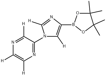 2-(4-(4,4,5,5-tetramethyl-1,3,2-dioxaborolan-2-yl)-1H-imidazol-1-yl-2,5-d2)pyrazine-3,5,6-d3 结构式