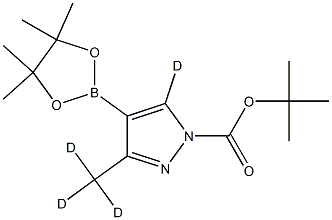 tert-butyl 3-(methyl-d3)-4-(4,4,5,5-tetramethyl-1,3,2-dioxaborolan-2-yl)-1H-pyrazole-1-carboxylate-5-d 结构式