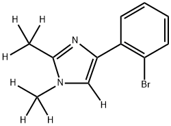 4-(2-bromophenyl)-1,2-bis(methyl-d3)-1H-imidazole-5-d 结构式