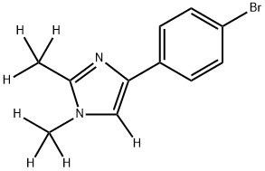 4-(4-bromophenyl)-1,2-bis(methyl-d3)-1H-imidazole-5-d 结构式