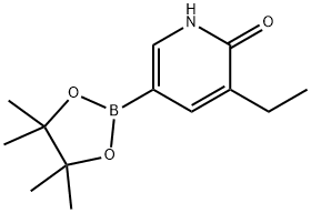 3-ethyl-5-(4,4,5,5-tetramethyl-1,3,2-dioxaborolan-2-yl)pyridin-2(1H)-one 结构式