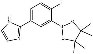 2-(4-fluoro-3-(4,4,5,5-tetramethyl-1,3,2-dioxaborolan-2-yl)phenyl)-1H-imidazole 结构式