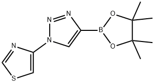 4-(4-(4,4,5,5-tetramethyl-1,3,2-dioxaborolan-2-yl)-1H-1,2,3-triazol-1-yl)thiazole 结构式