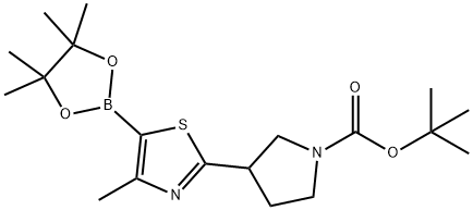 tert-butyl 3-(4-methyl-5-(4,4,5,5-tetramethyl-1,3,2-dioxaborolan-2-yl)thiazol-2-yl)pyrrolidine-1-carboxylate 结构式