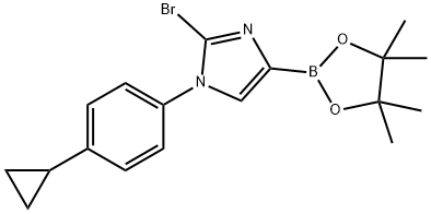 2-bromo-1-(4-cyclopropylphenyl)-4-(4,4,5,5-tetramethyl-1,3,2-dioxaborolan-2-yl)-1H-imidazole 结构式