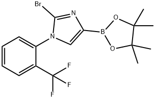 2-bromo-4-(4,4,5,5-tetramethyl-1,3,2-dioxaborolan-2-yl)-1-(2-(trifluoromethyl)phenyl)-1H-imidazole 结构式