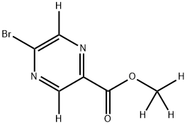 methyl-d3 5-bromopyrazine-2-carboxylate-3,6-d2 结构式