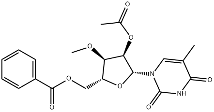 2'-O-Acetyl-5'-O-benzoyl-3'-O-methyl-5-methyluridine 结构式