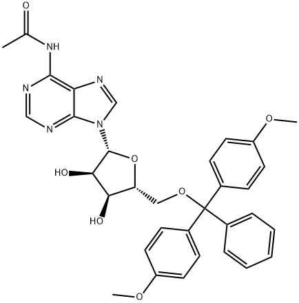 英文名称:N6-ACETYL-5'-O-(4,4'-DIMETHOXYTRITYL)ADENOSINE 结构式
