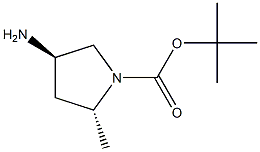 trans-tert-butyl-4-amino-2-methylpyrrolidine-1-carboxylate 结构式