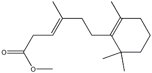 3-Hexenoic acid, 4-methyl-6-(2,6,6-trimethyl-1-cyclohexen-1-yl)-, methyl ester, (3E)- 结构式