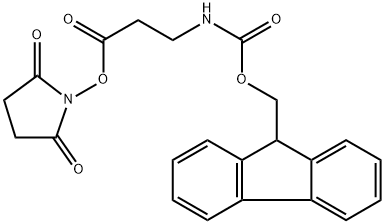 Carbamic acid, [3-[(2,5-dioxo-1-pyrrolidinyl)oxy]-3-oxopropyl]-, 9H-fluoren-9-ylmethyl ester 结构式