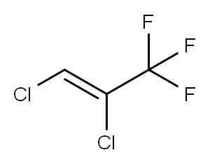 (1Z)-1,2-Dichloro-3,3,3-trifluoroprop-1-ene 结构式