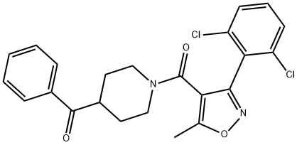 (4-苯甲酰基哌啶-1-基)(3-(2,6-二氯苯基)-5-甲基异恶唑-4-基)甲酮 结构式