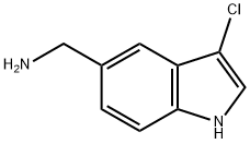 (3-chloro-1H-indol-5-yl)methanamine 结构式