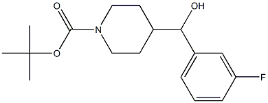tert-butyl 4-((3-fluorophenyl)(hydroxy)methyl)piperidine-1-carboxylate 结构式