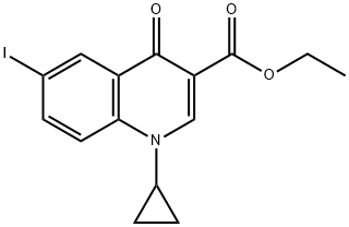 ETHYL 1-CYCLOPROPYL-6-IODO-4-OXO-1,4-DIHYDRO-3-QUINOLINECARBOXYLATE 结构式
