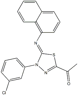 1-[4-(3-chlorophenyl)-5-(1-naphthylimino)-4,5-dihydro-1,3,4-thiadiazol-2-yl]ethanone 结构式