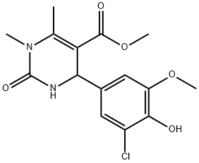 methyl 4-(3-chloro-4-hydroxy-5-methoxyphenyl)-1,6-dimethyl-2-oxo-1,2,3,4-tetrahydropyrimidine-5-carboxylate 结构式