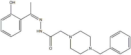 2-(4-benzylpiperazin-1-yl)-N'-[(1Z)-1-(2-hydroxyphenyl)ethylidene]acetohydrazide 结构式